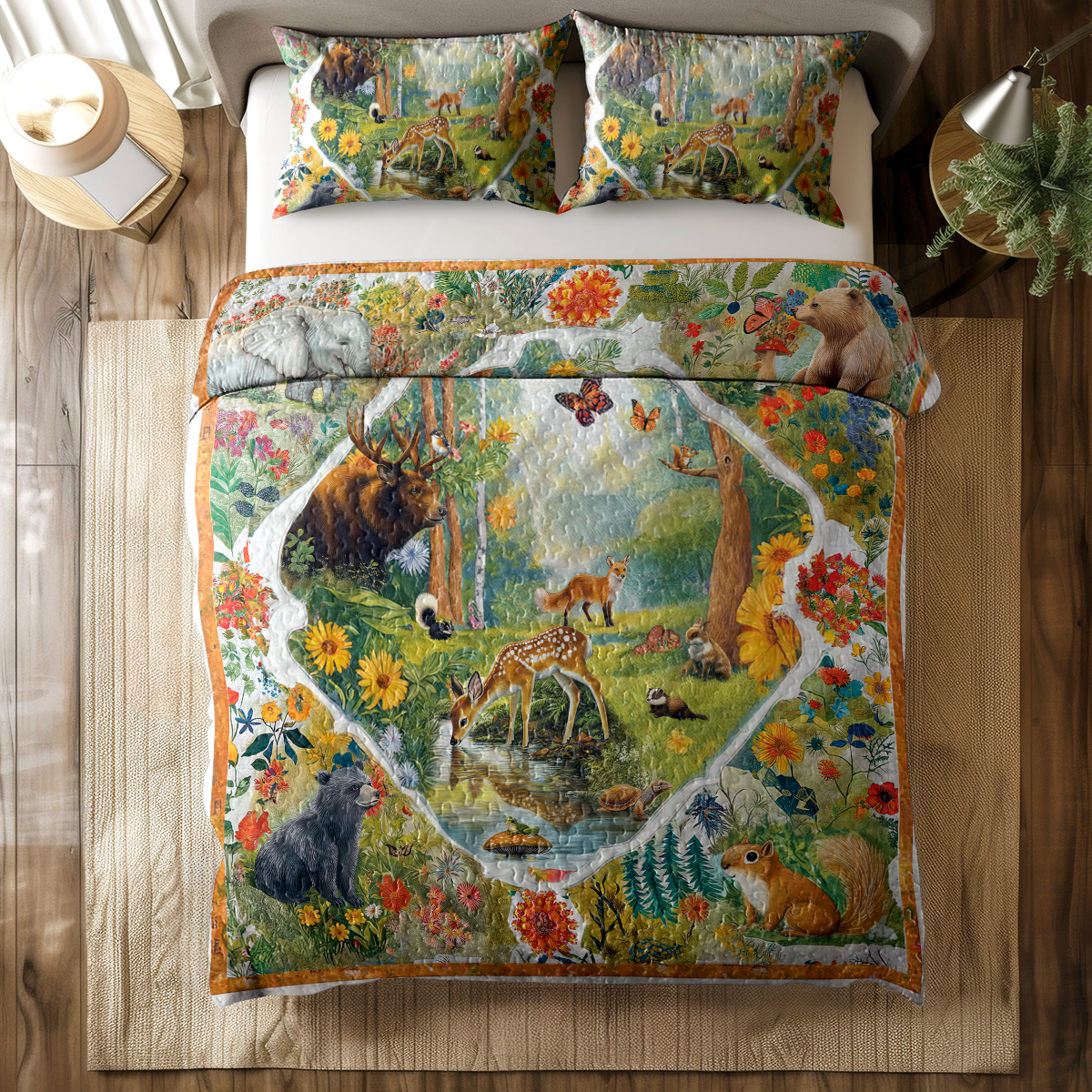 Shineful All Season Quilt 3-Piece Set Enchanted Woodland Senerity