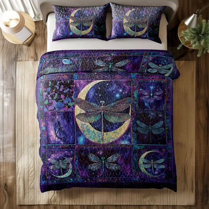 Shineful All Season Quilt 3-Piece Set Mystic Dragonfly