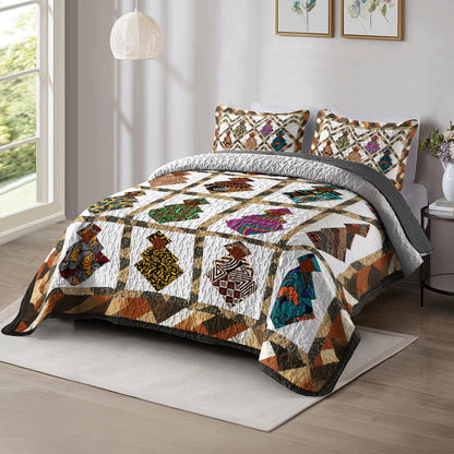 Shineful All Season Quilt 3-Piece Set Black Women’s Empowerment Patchwork