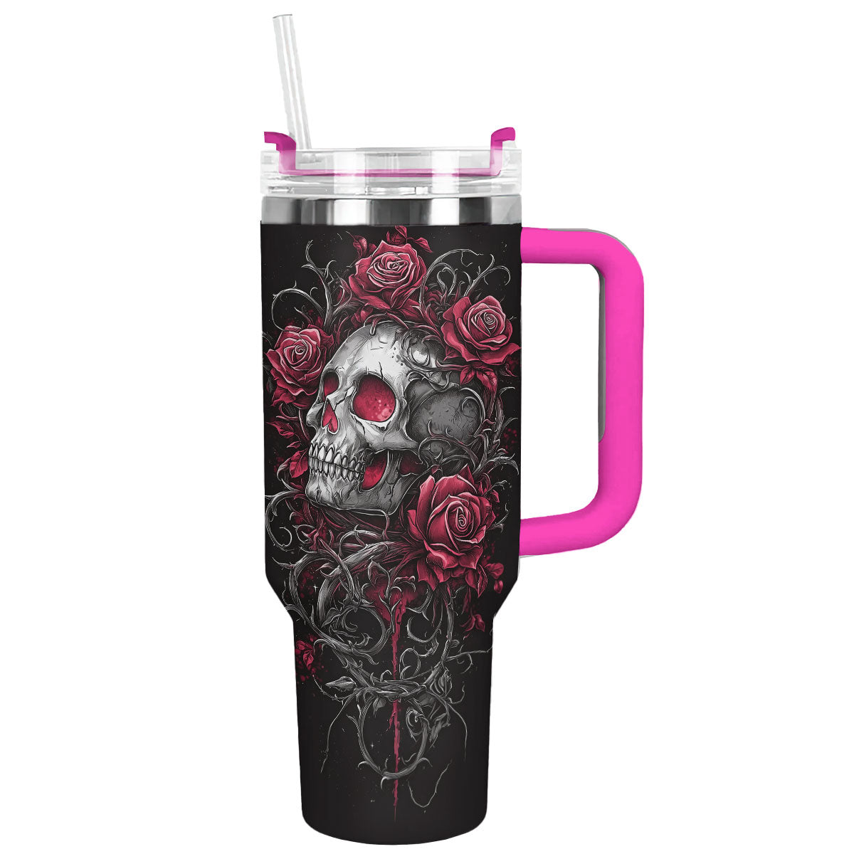 Shineful Tumbler - Crimson Rose Skull