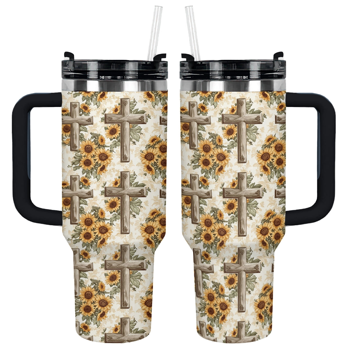 Shineful Tumbler Rustic Sunflower Cross