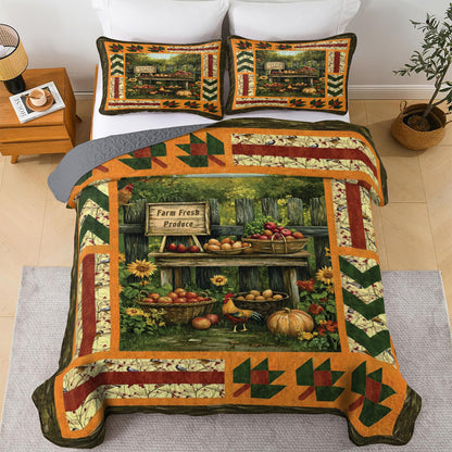 Shineful All Season Quilt 3-Piece Set Farm Fresh Harvest