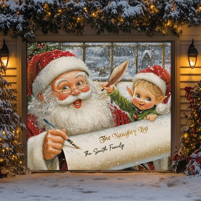 Shineful Garage Door Banner Decoration - Personalized The Naughty List Surprise