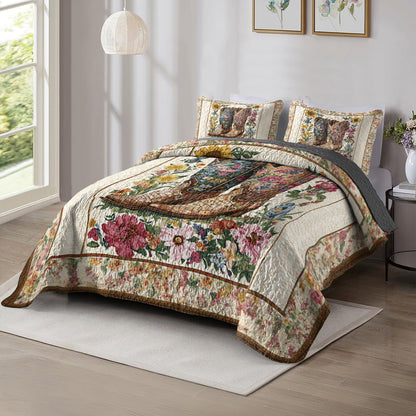 Shineful All Season Quilt 3-Piece Set Floral Cowboy Boots