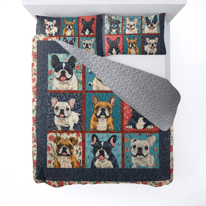 Shineful All Season Quilt 3-Piece Set Vintage Bulldogs