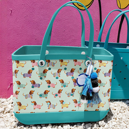 Shineful Beach Bag Colorful Dachshund