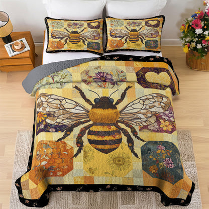 Shineful All Season Quilt 3-Piece Set Bee Gorgeous