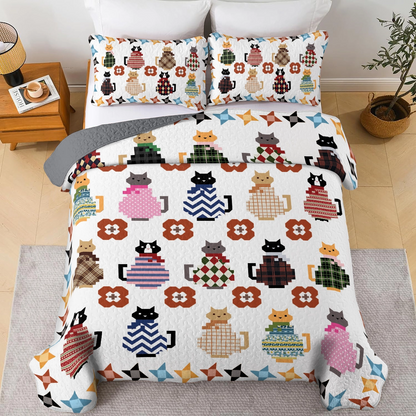 Shineful All Season Quilt 3-Piece Set Sweater Kitties