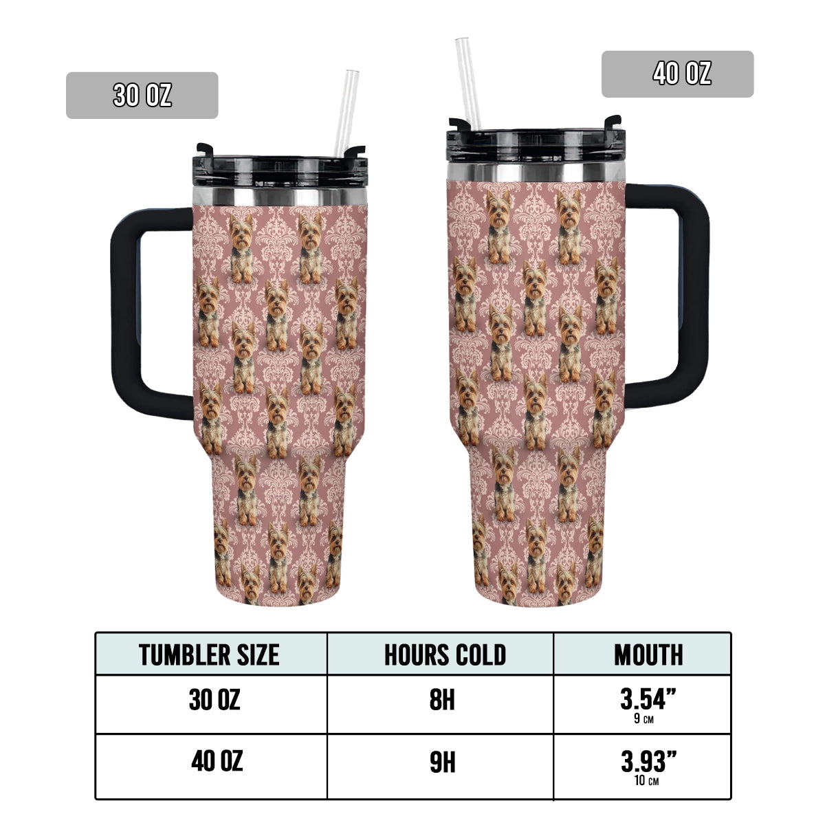 Shineful Tumbler Elegant Yorkie Bliss