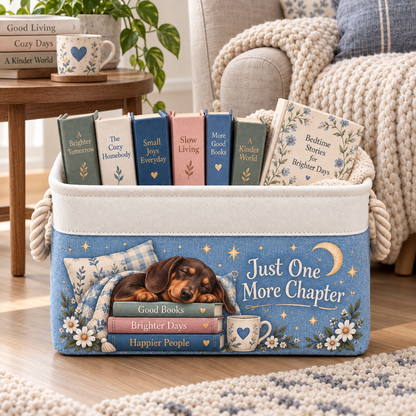 Shineful Dachshund Book Lover Book Basket
