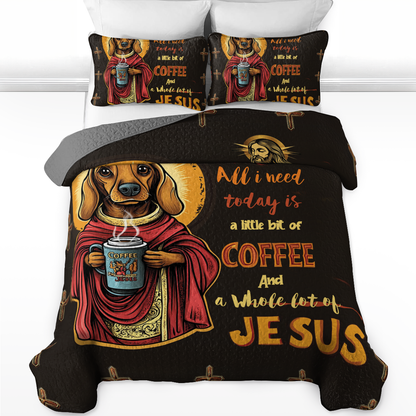 Shineful All Season Quilt 3-Piece Set - Dachshund Deity