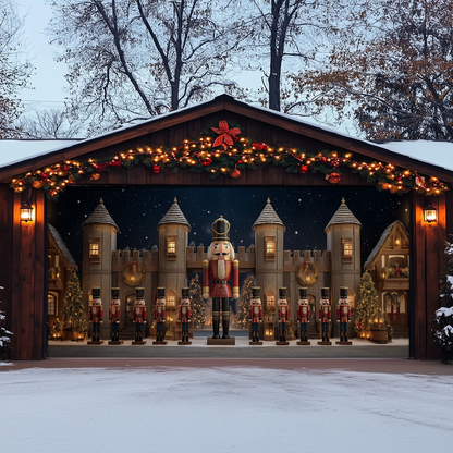 Shineful Garage Door Banner Decoration Nutcracker Castle Guard Christmas
