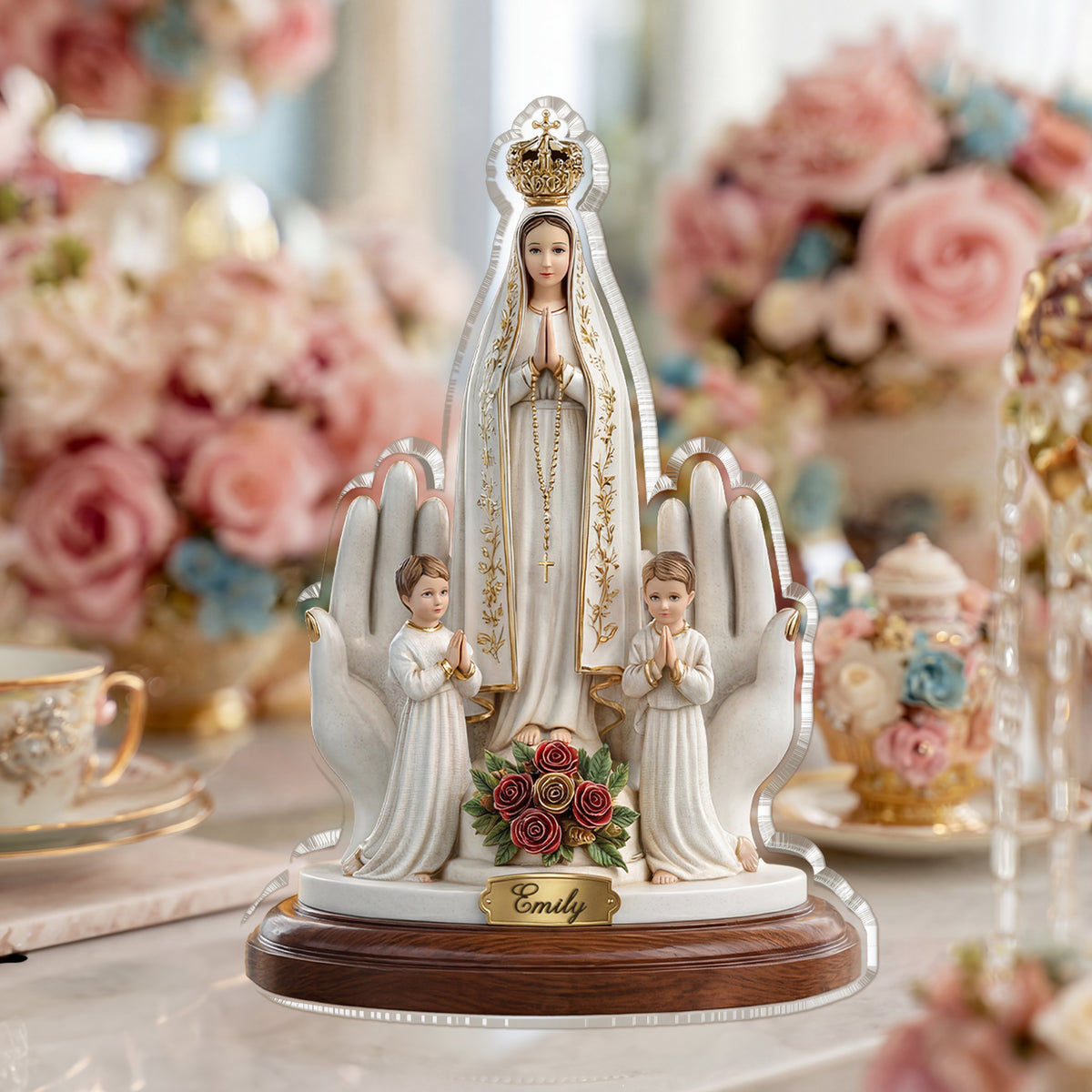 Shineful Custom Shaped Acrylic Plaque Sacred Mother & Children Crowned