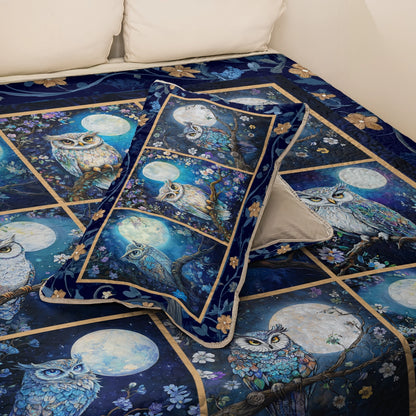 Shineful All Season Quilt 3-Piece Set Nocturnal Wisdom Owl