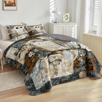 Shineful All Season Quilt 3-Piece Set Cute Owl Lovely