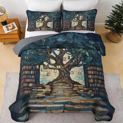 Shineful All Season Quilt 3-Piece Set - Whimsical Tree of Knowledge
