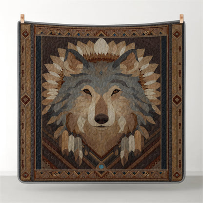 Shineful All Season Quilt 3-Piece Set Earth Spirit Wolf