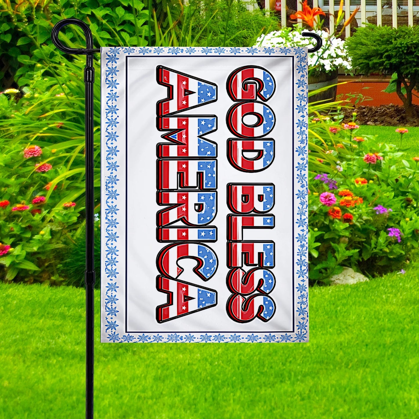 Shineful Gargen Flag 12" x 18" - God Bless America