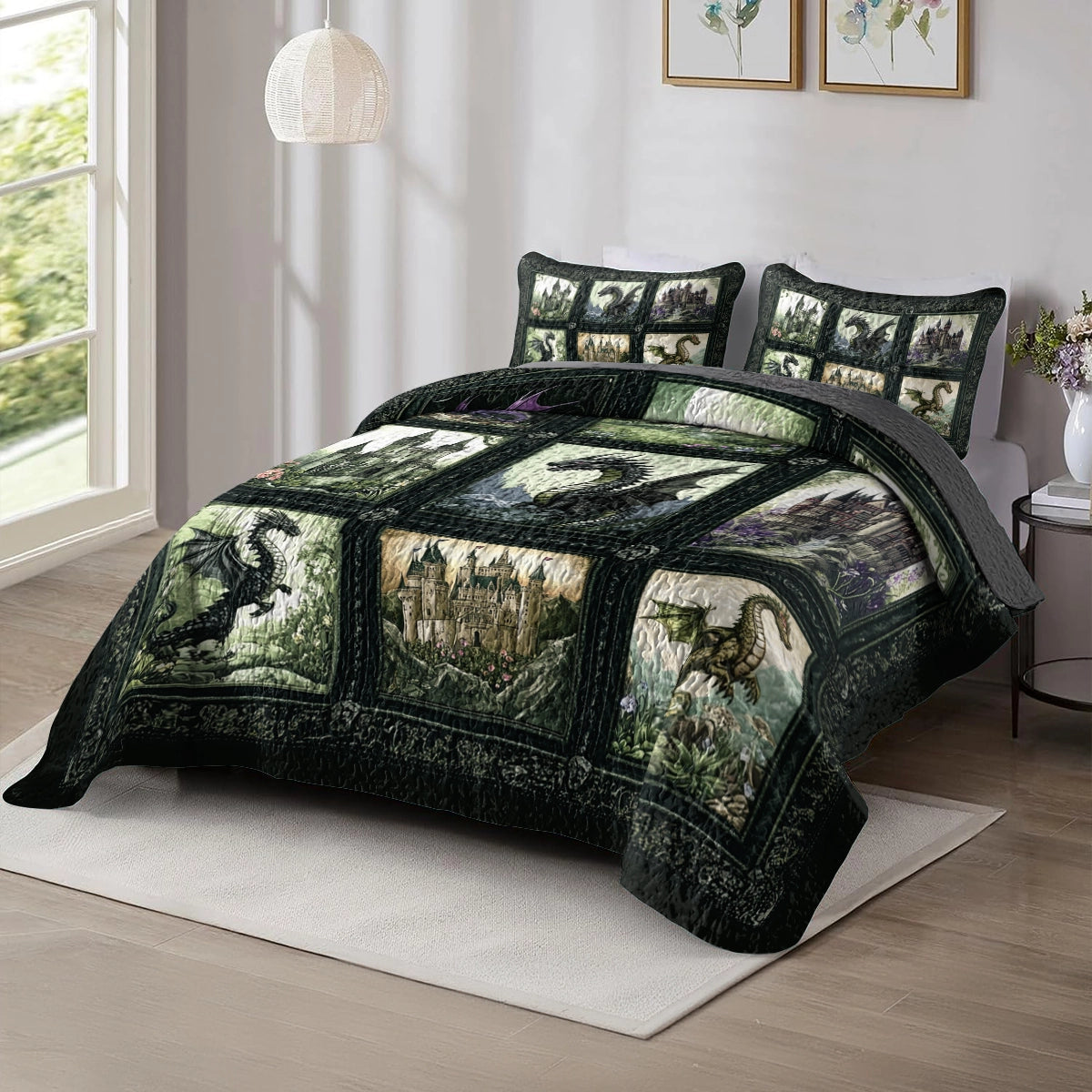 Shineful All Season Quilt 3-Piece Set - Dragon's Castle