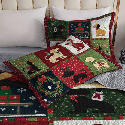 Shineful All Season Quilt 3-Piece Set Festive Dachshunds