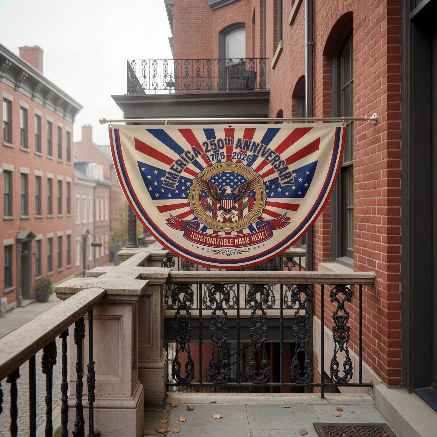 Shineful Decorative Fan Flag Personalized Patriotic Crest