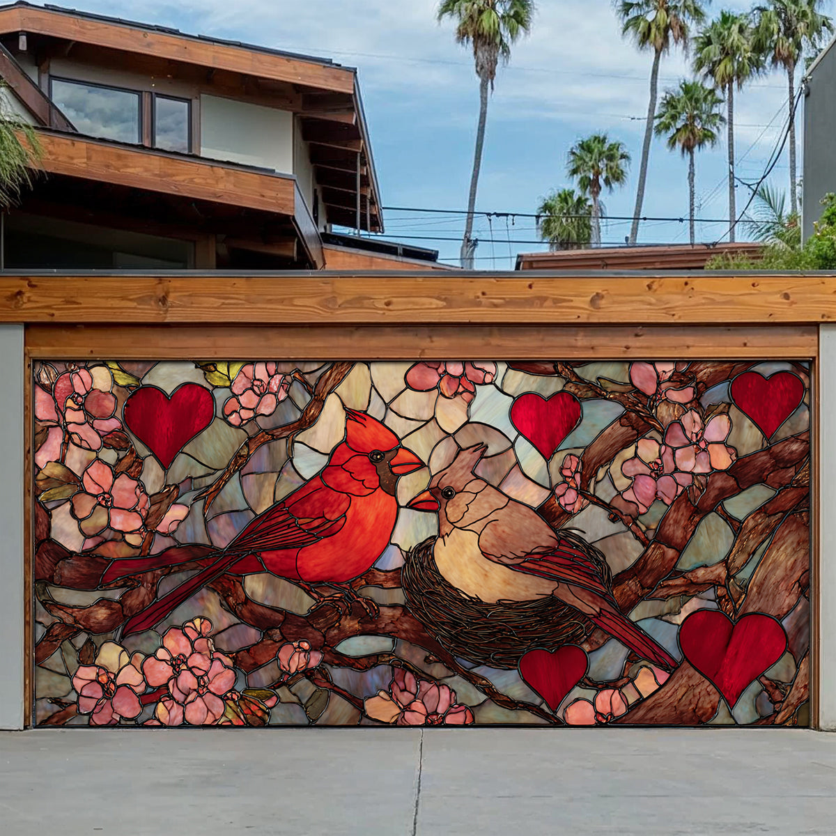 Shineful Garage Door Banner Decoration Cardinal Blessing Art