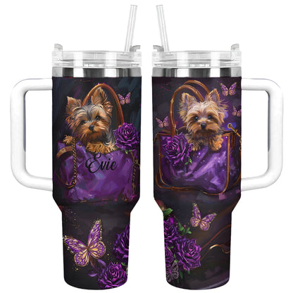 Shineful Personalized Tumbler Elegant Yorkie