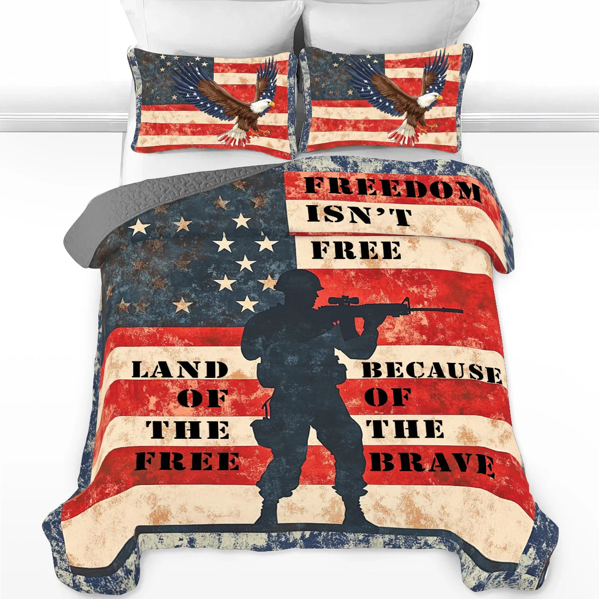 Shineful All Season Quilt 3-Piece Set Freedom's Guardian