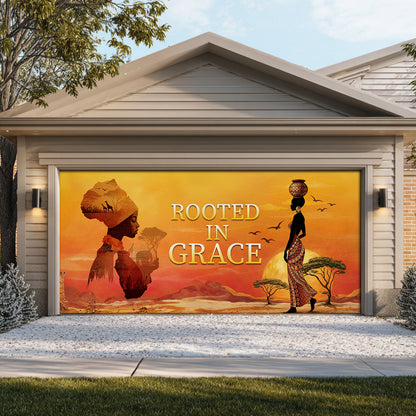 Shineful Garage Door Banner Decoration Rooted in Grace