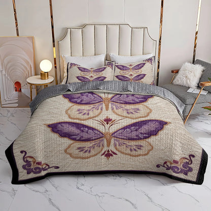 Shineful Quilt 3-Piece Set Lavender Wings of Grace