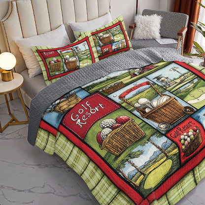 Shineful All Season Quilt 3-Piece Set Golf Beautiful Dreams