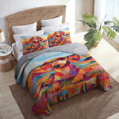 Shineful All Season Quilt 3-Piece Set Colorful Patchwork
