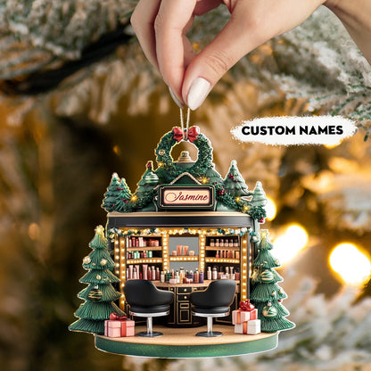 Shineful 2D Acrylic Ornament Personalized  Holiday Beauty Haven