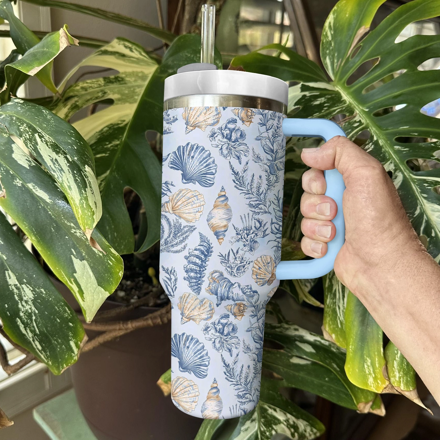 Shineful Tumbler Coral & Shells Coastal