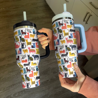 Shineful Tumbler Funny Cat Doodles