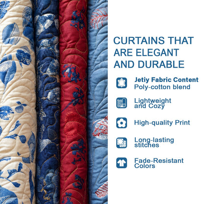 Shineful Quilted Curtain Hummingbird Winged Bloom