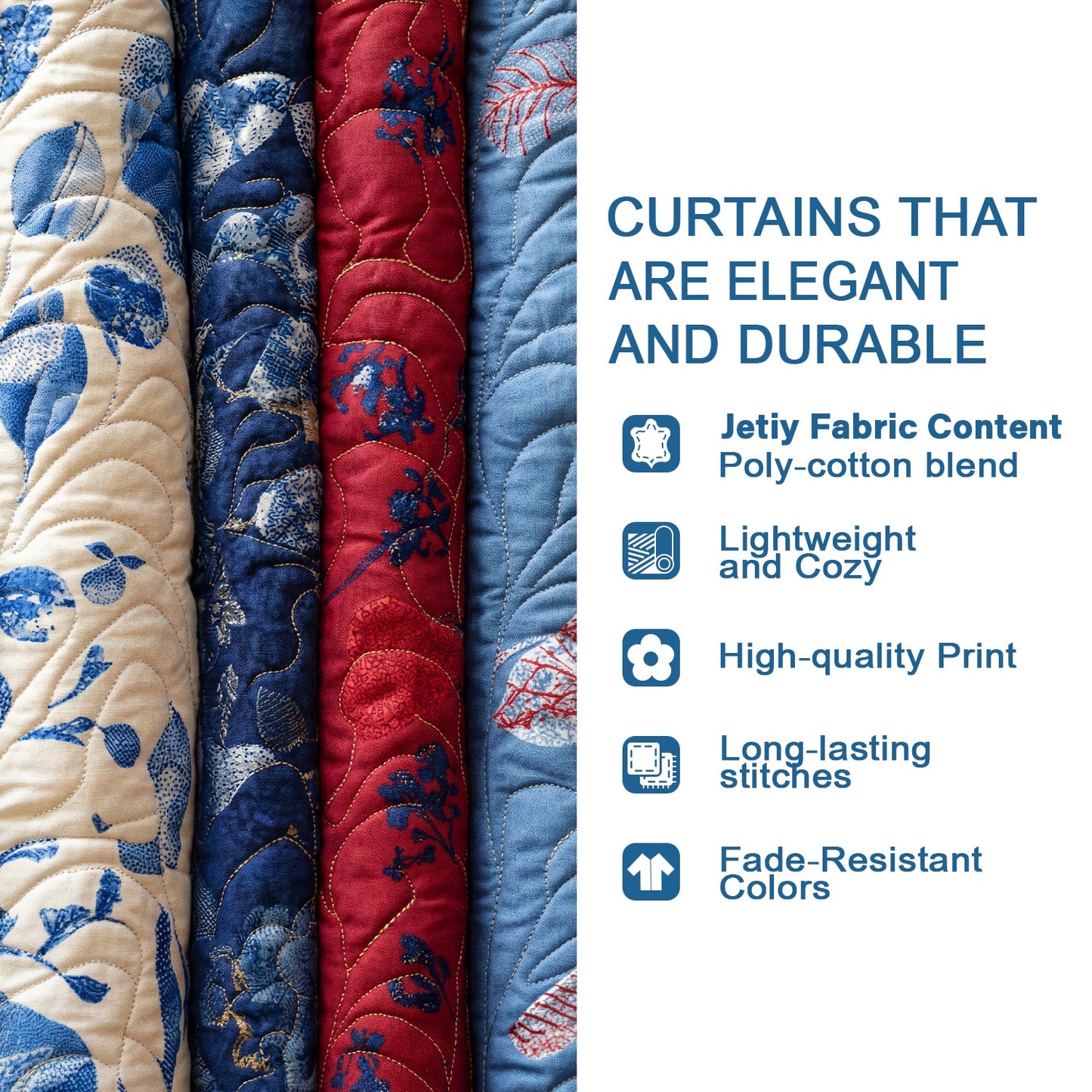 Shineful Quilted Curtain Dragonfly Garden