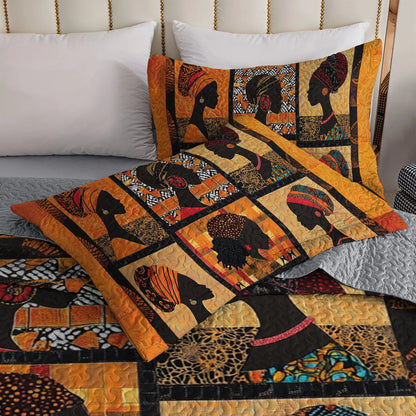 Shineful All Season Quilt 3-Piece Set African Queen Elegance