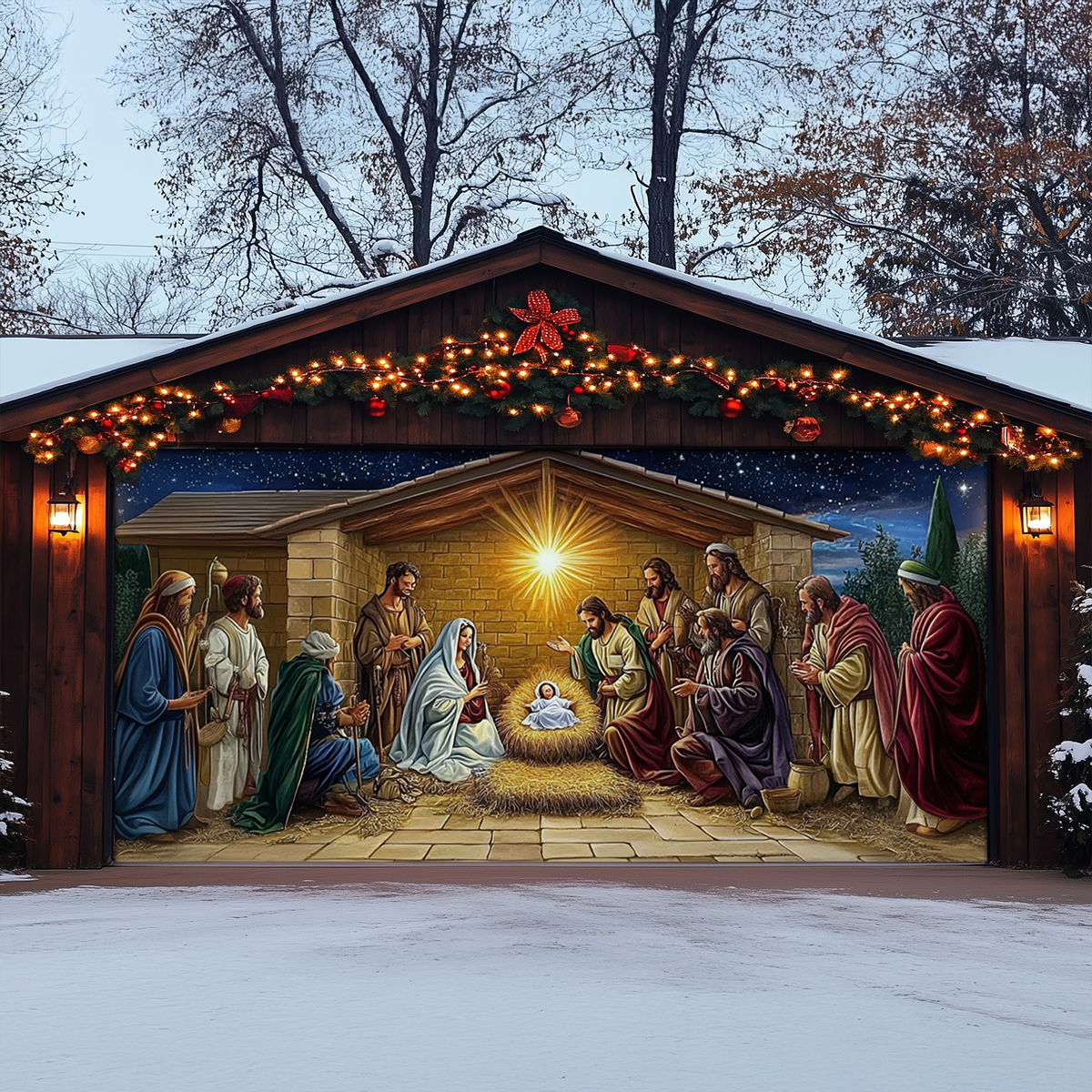 Shineful Garage Door Banner Decoration - Sacred Night