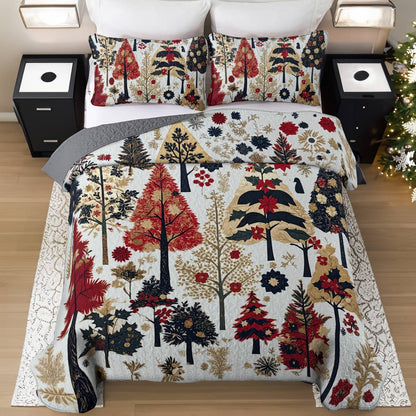 Shineful All Season Quilt 3-Piece Set Sweet Christmas Tree