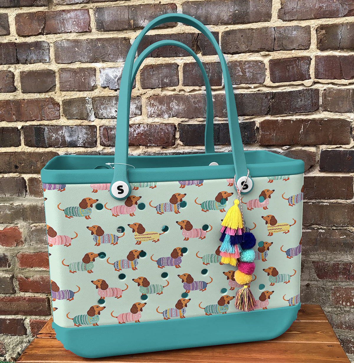 Shineful Beach Bag Colorful Dachshund