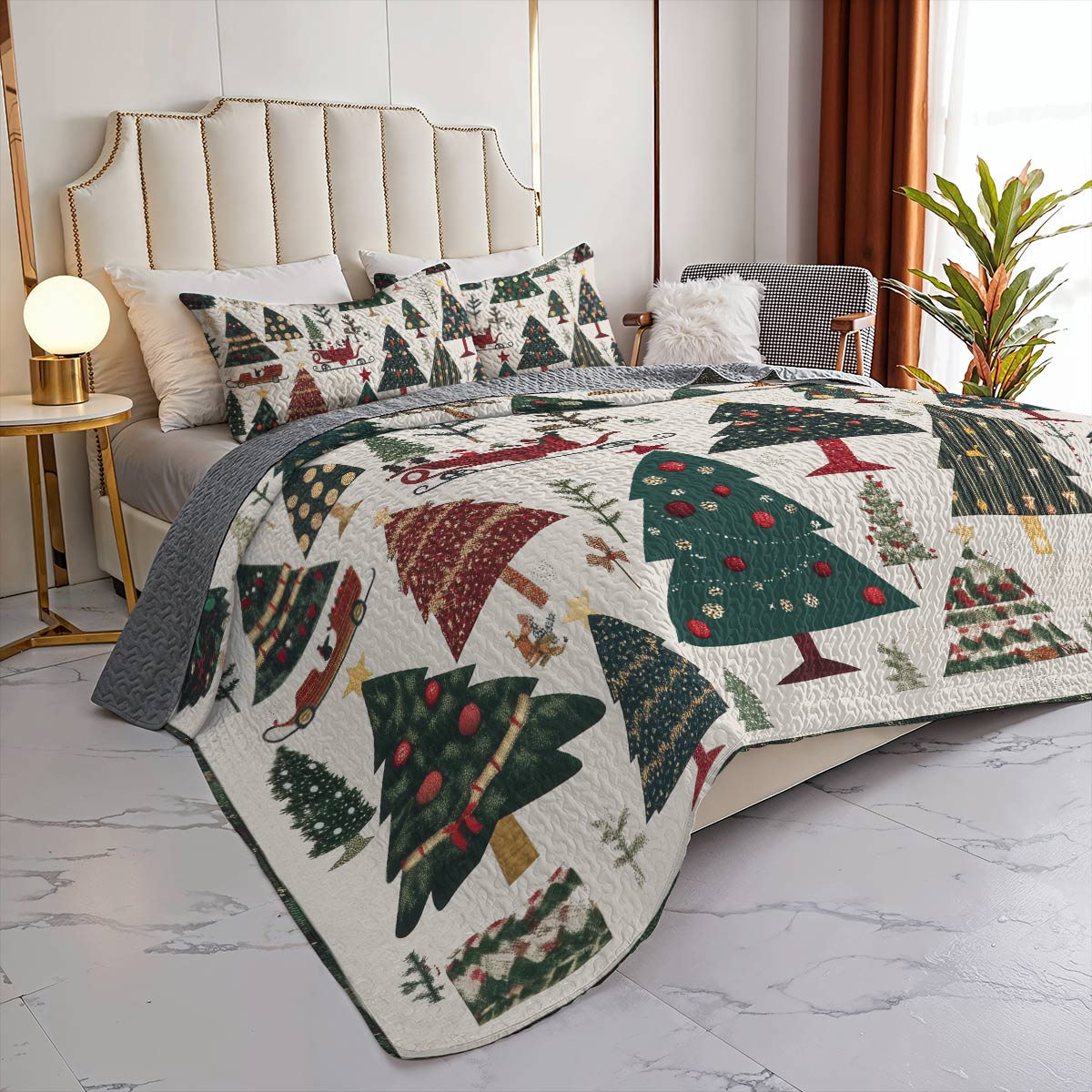 Shineful All Season Quilt 3-Piece Set - Christmas Tree Farm