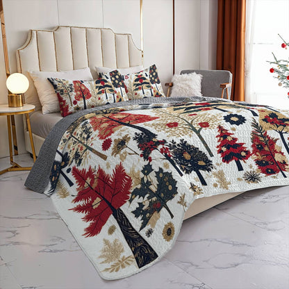 Shineful All Season Quilt 3-Piece Set Sweet Christmas Tree
