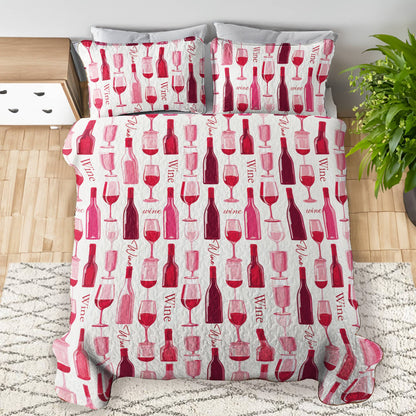Shineful All Season Quilt 3-Piece Set Wine Dreams
