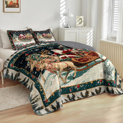 Shineful All Season Quilt 3-Piece Set - Christmas Sleigh Ride