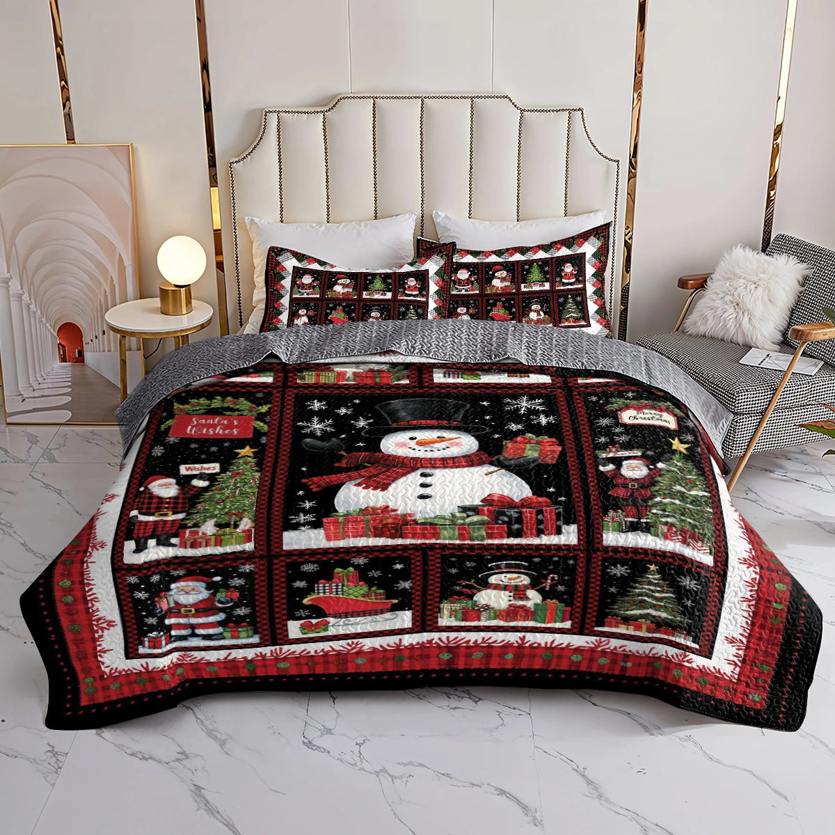 Shineful All Season Quilt 3-Piece Set - Snowman’s Holiday Cheer