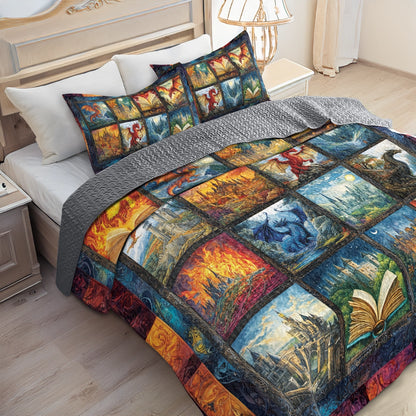Shineful All Season Quilt 3-Piece Set Legend of Dragons