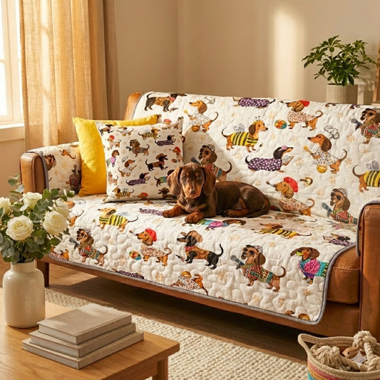 Shineful Sofa Cover Set Dachshund Troube