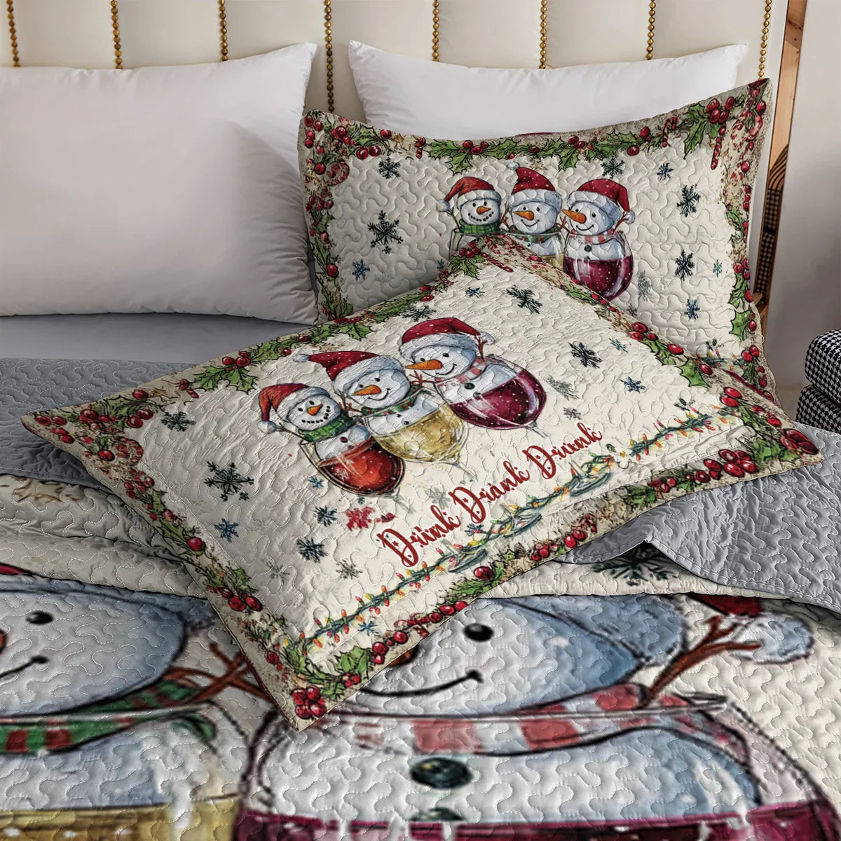 Shineful All Season Quilt 3-Piece Set - Cozy Christmas Vineyard