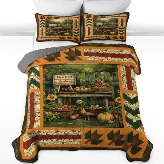 Shineful All Season Quilt 3-Piece Set Farm Fresh Harvest